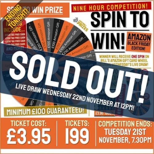 NINEHOUR Competition! Triple Chance! Win a Spin on Bill's Amazon Black Friday Wheel (Plus 12x