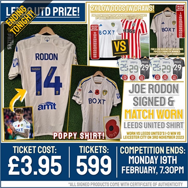 Joe Rodon Matchworn Leeds Utd Shirt
