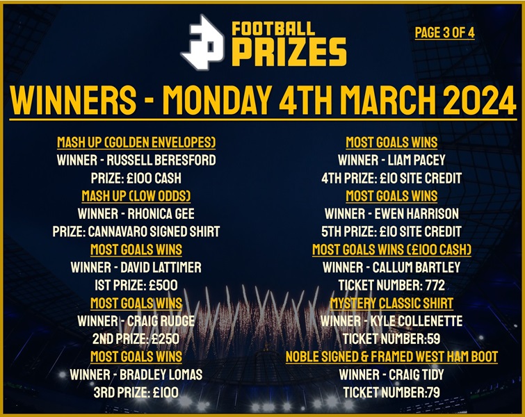 Monday 4th March 3
