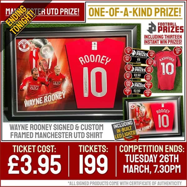 Man Utd Competition! Wayne Rooney signed & custom LED framed Manchester