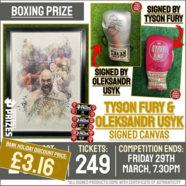 Boxing Competition! Tyson Fury signed & framed canvas! (Plus FOURTEEN Instant Win Prizes!)