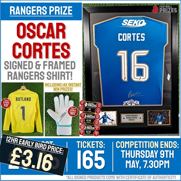 Rangers Competition! Óscar Cortés signed & framed Rangers Shirt! (Plus FOURTEEN Instant Win Prizes!)
