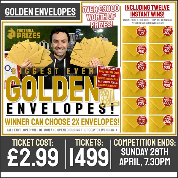 Golden Envelopes XL! FOURTEEN Envelopes, THIRTEEN Winners! (TWELVE Golden Envelope Instant Wins!)