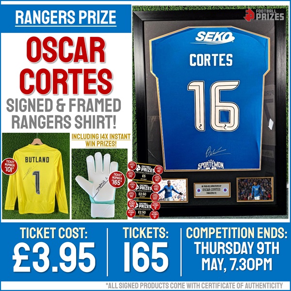 Rangers Competition! Óscar Cortés signed & framed Rangers Shirt! (Plus FOURTEEN Instant Win Prizes!)