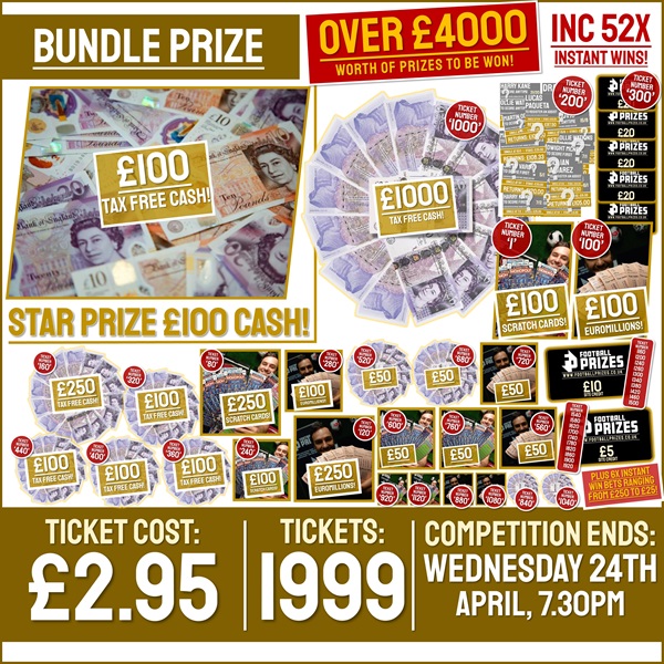 ‘Feelin Lucky’ Bundle! £100 Tax Free Cash! (Plus FIFTY-TWO Instant Win Prizes!)