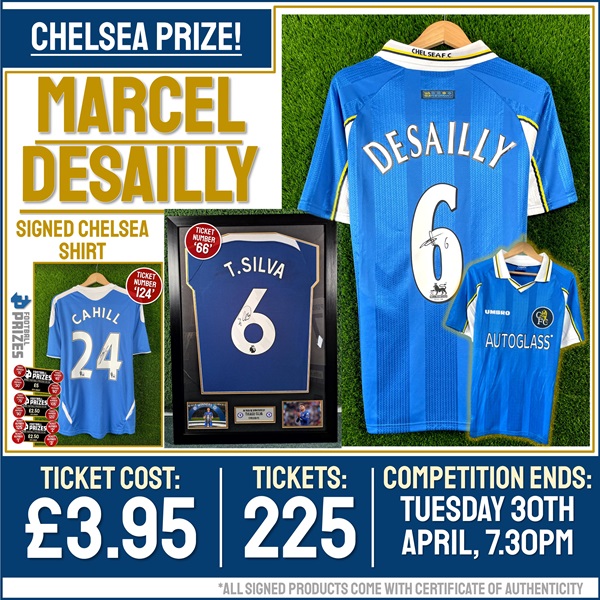 Chelsea Competition! Marcel Desailly Signed Chelsea Shirt! (Including FOURTEEN Instant Win Prizes!)