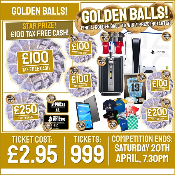 Mystery Ticket Competition! Win £100 with our ‘Golden Balls’ Draw! 19x Mystery Instant Wins To Find including PS5, Cash, Tech & more!