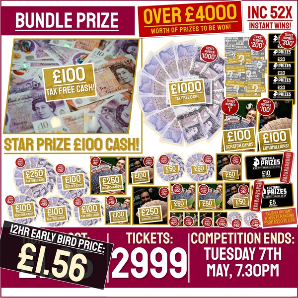 ‘Feelin Lucky’ Bundle! £100 Tax Free Cash! (Plus FIFTY-TWO Instant Win Prizes!)
