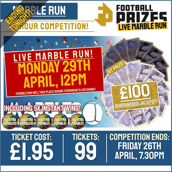 12-HOUR Marbles Competition! £100 1st Prize! (Including FIVE Instant Win Prizes!)