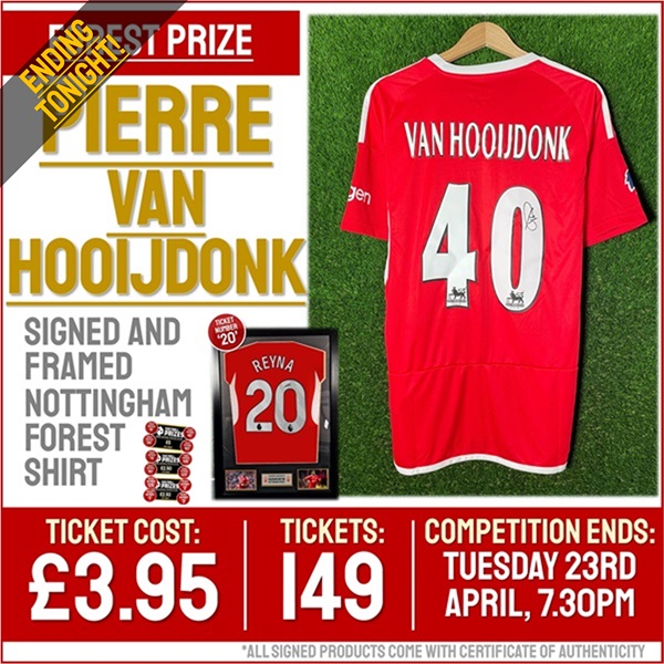 Forest Competion! Pierre van Hooijdonk signed Nottingham Forest Shirt! (Plus THIRTEEN Instant Win Prizes!)