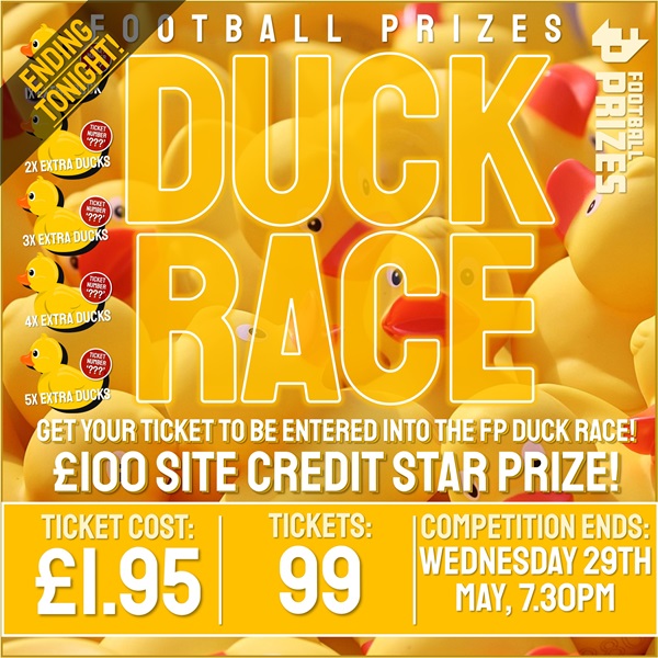 NINE-HOUR Competition! FP Duck Race! Win £100 Tax Free Cash in the Biggest Ever Duck Race
