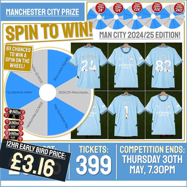 Man City Competition! Win x1 Spin on the Man City Wheel of 24/25 Prizes! (Plus 17x Instant Win Prizes!)