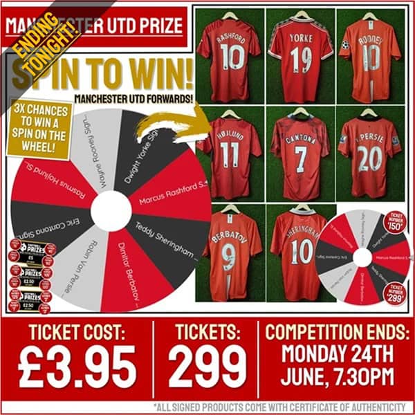 Man Utd Competition! Win x1 Spin on the Man Utd Strikers Wheel of