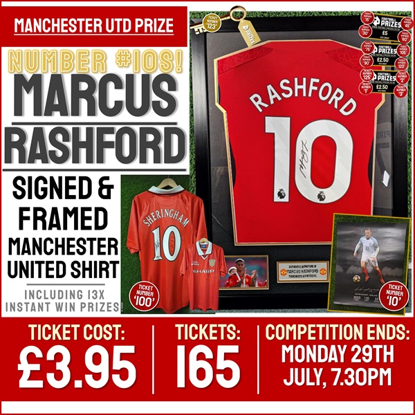 Man Utd Competition! Marcus Rashford Signed & Framed Shirt! (Plus FIFTEEN Instant Win Prizes!)