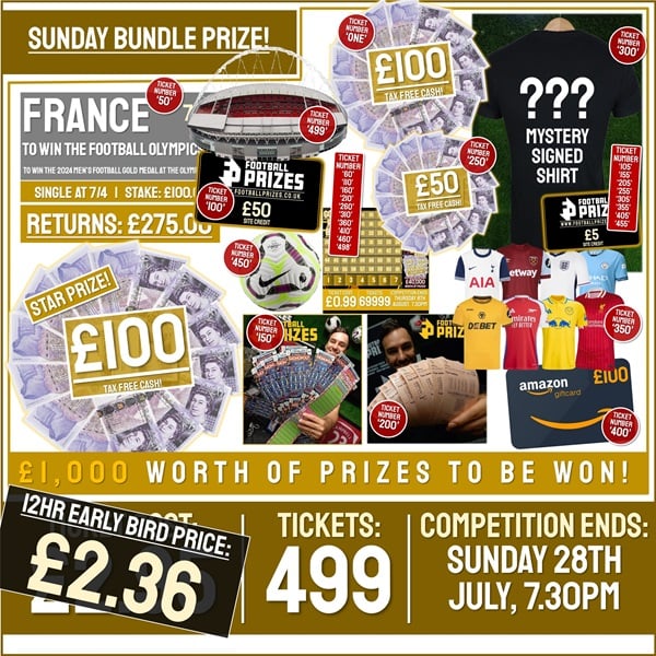 48HR Competition! Sunday Bundle! £100 Tax Free Cash Main Prize Jackpot! (Including THIRTY Star Instant Win Prizes!)