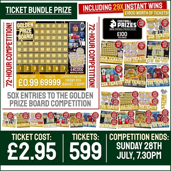 72-HOUR Competition! Win a share of £1,800 worth of Tickets in this Mega Ticket Bundle draw! (Plus 29x Instant Wins)