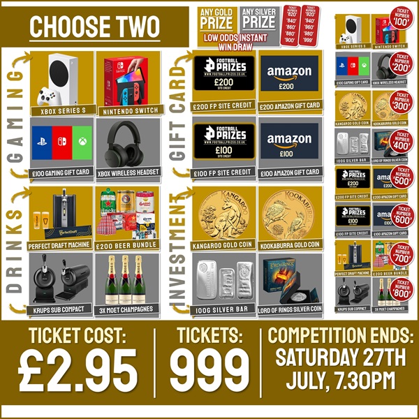 Debut Choose 2 Competition! Pick a Gold & Silver Prize from our Gaming, Investment, Alcohol or Gift Cards Options! (Plus EIGHTEEN Instant Win Prizes!)