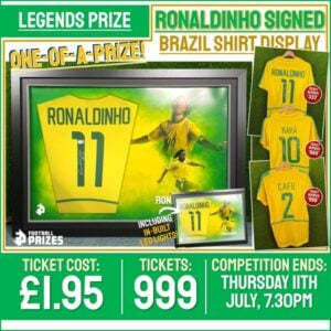 FP999 Ronaldinho Signed Brazil Shirt Display LEDs