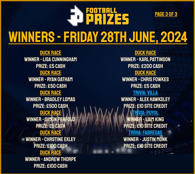 FRIDAY 28TH JUNE 3