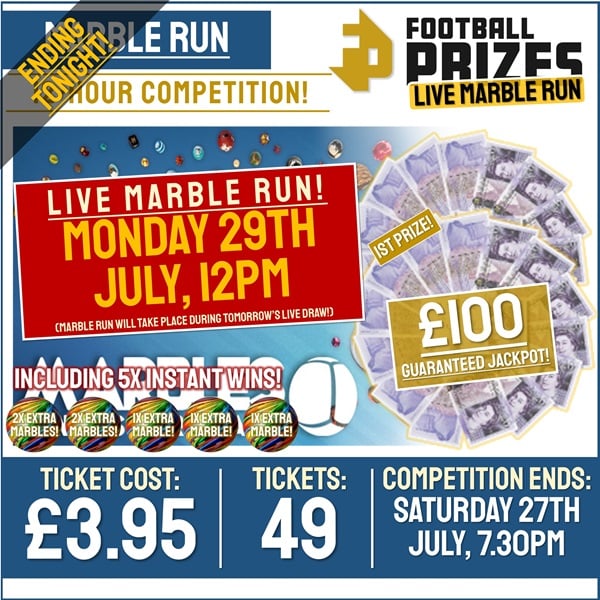12-HOUR Competition! Live Marble Run (1st Prize – £100 Tax Free Cash!)