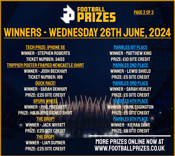 WEDNESDAY 26TH JUNE 2