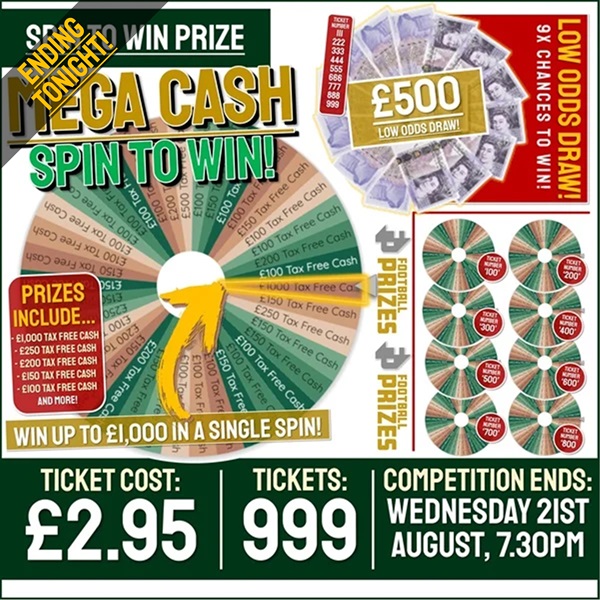 Mega Cash Spin to Win ending today