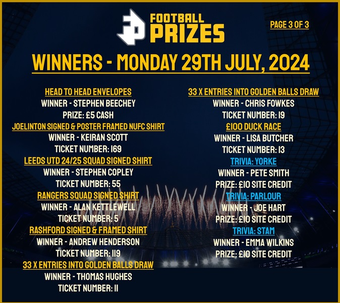 Monday 29th July 3