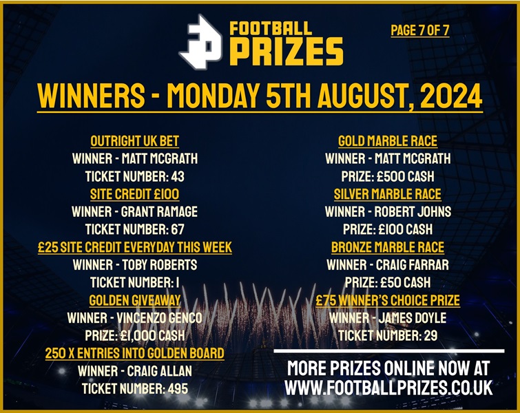 Monday 5th August 7