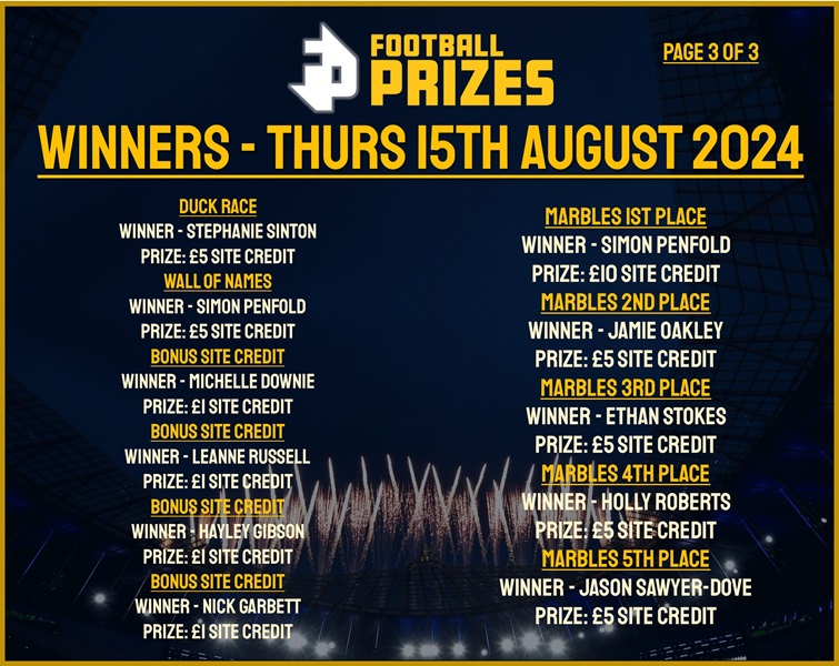 Thursday 15th August 3