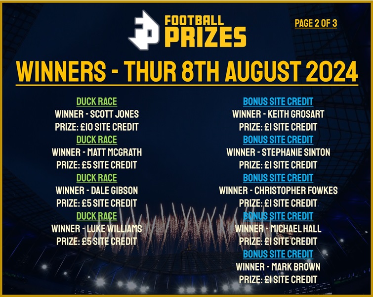 Thursday 8th August 2