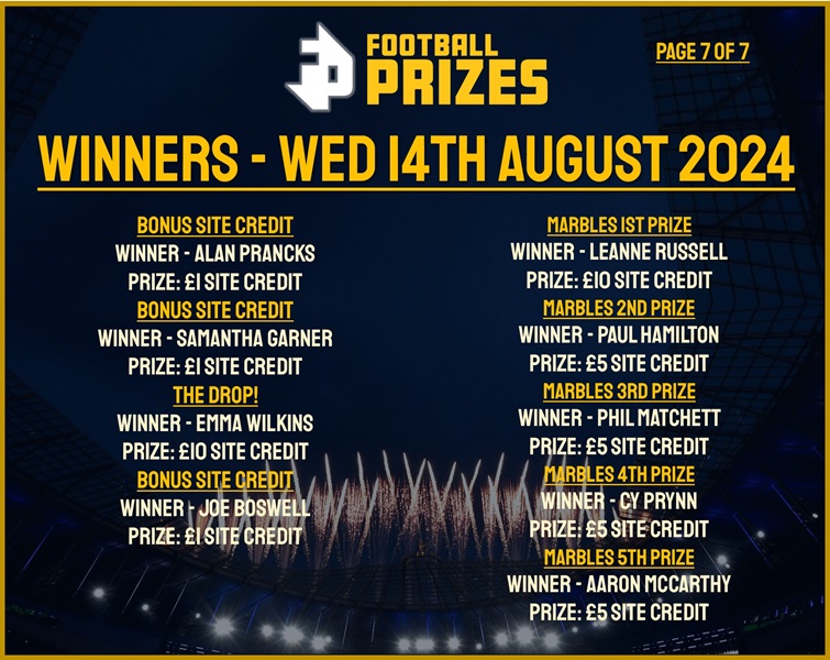 Wednesday 14th August 7