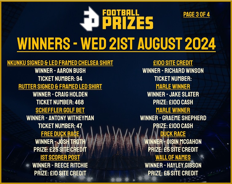 Wednesday 21st August 3