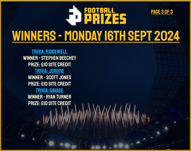 Monday 16th September 3