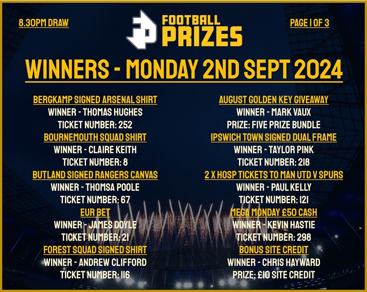 Monday 2nd September 8.30pm 1