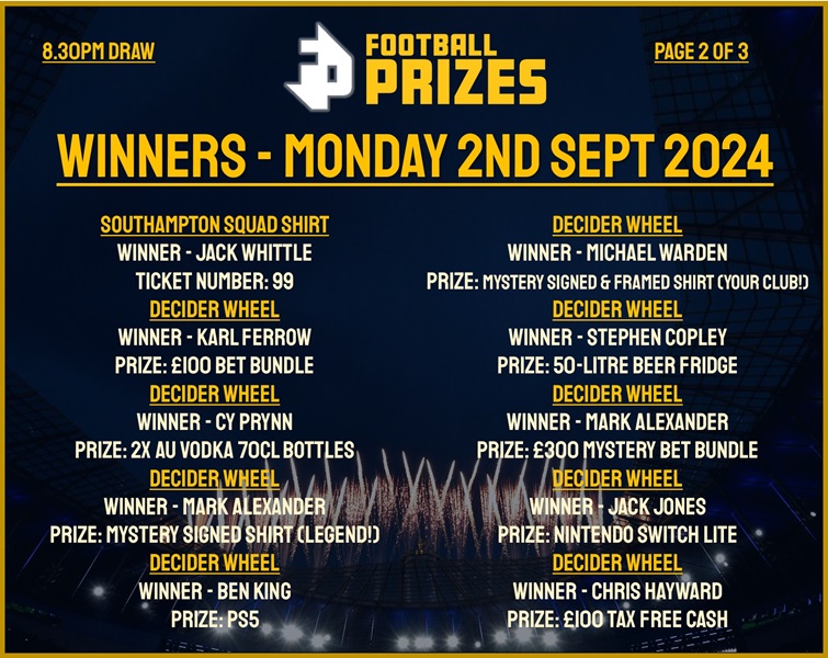 Monday 2nd September 8.30pm 2