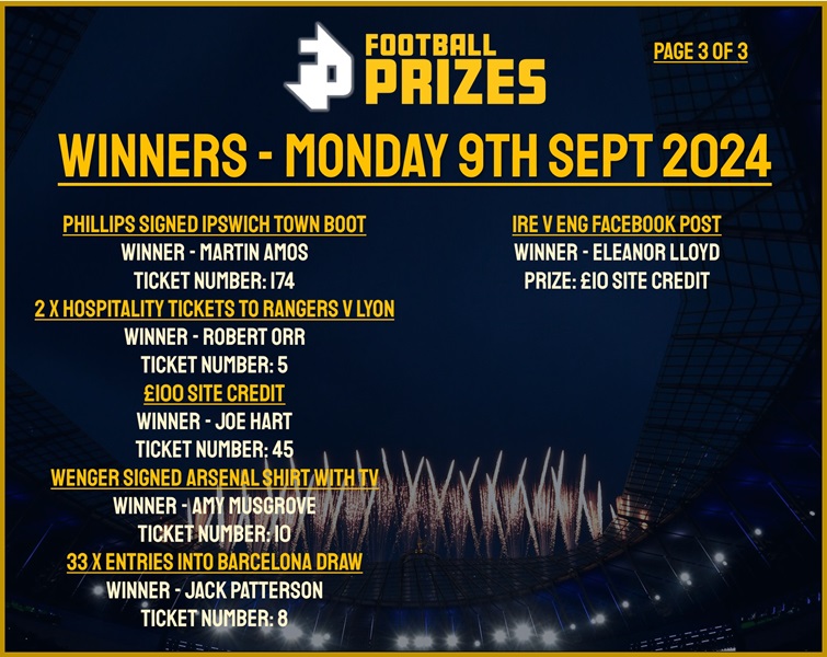 Monday 9th September 3
