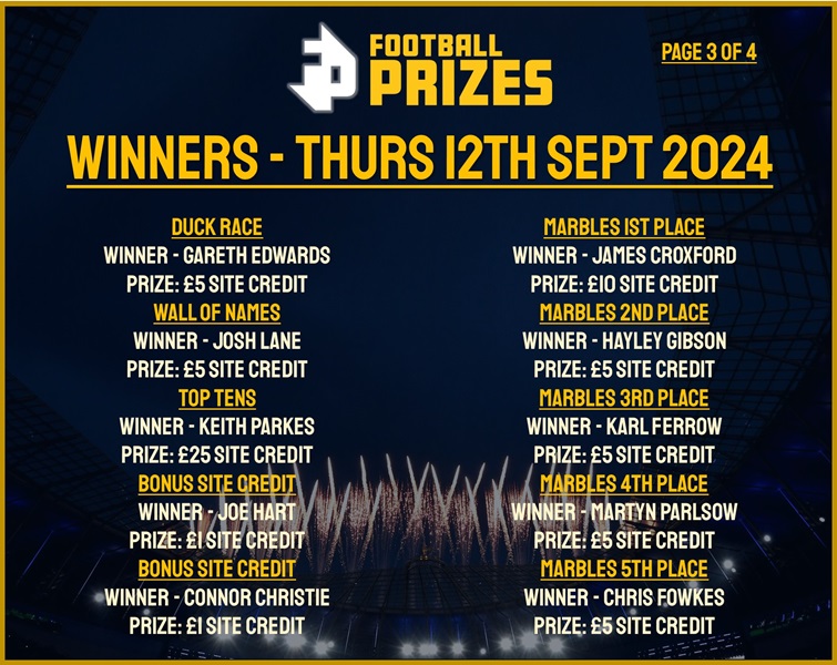 Thursday 12th September 3