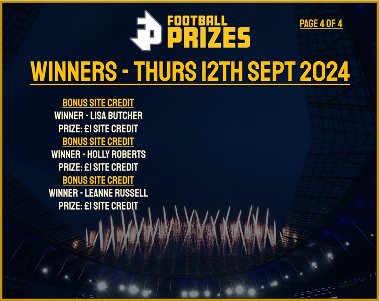 Thursday 12th September 4