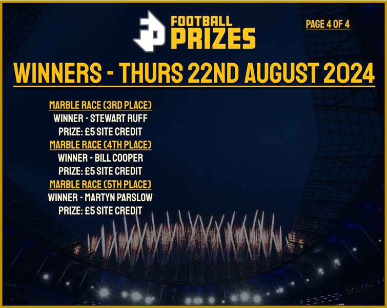 Thursday 22nd August 4