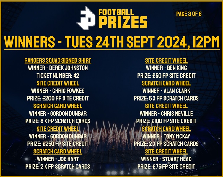 Tuesday 24th September 3