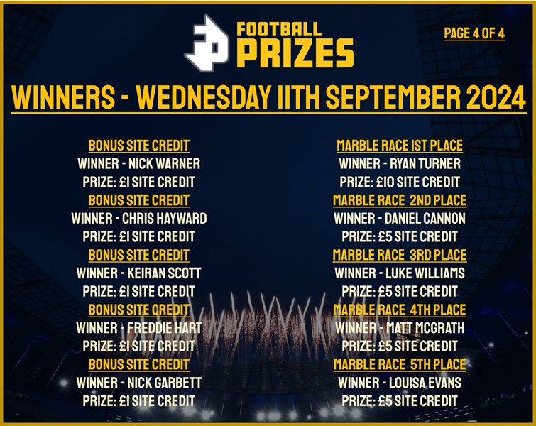 Wednesday 11th September 4