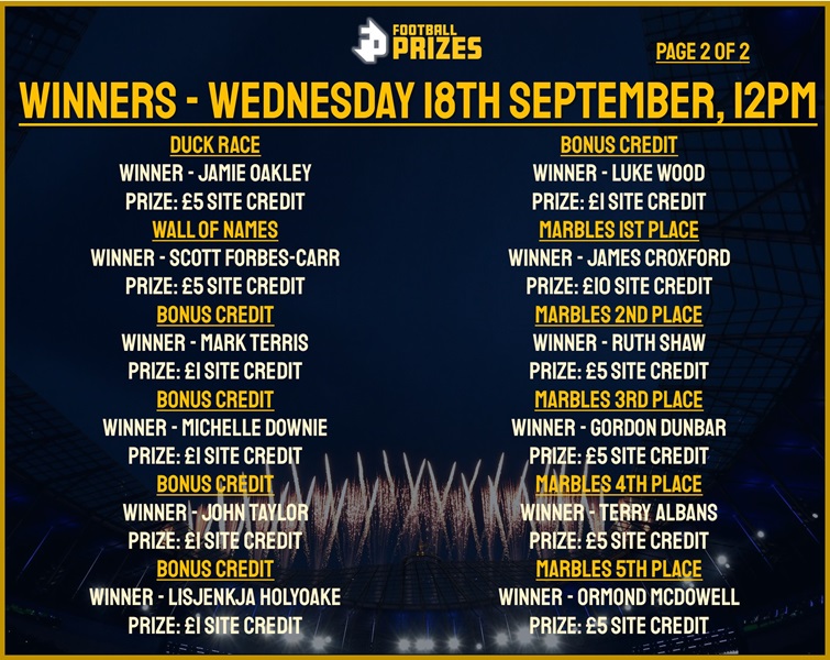 Wednesday 18th September 2