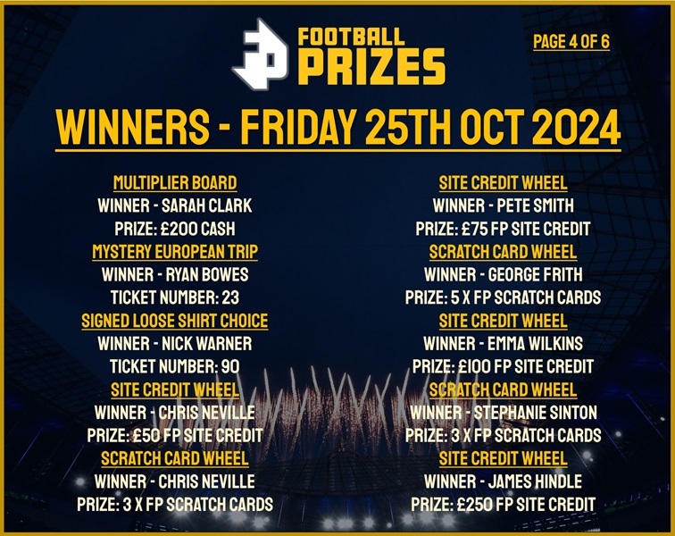 Friday 25th October 4