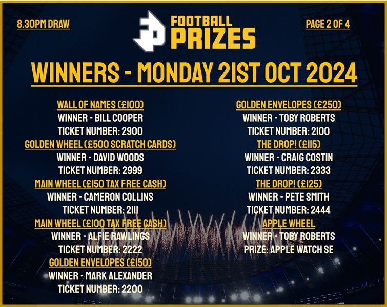 Monday 21st October EVENING 2