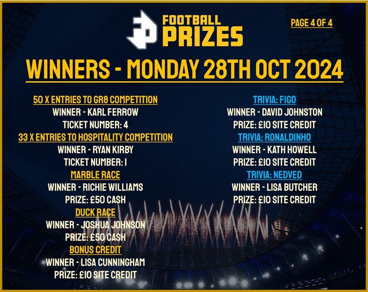 Monday 28th Oct 4