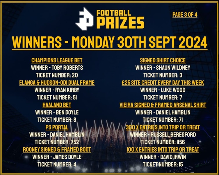 Monday 30th September 3
