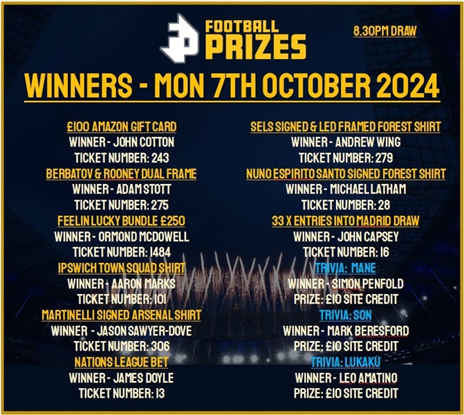Monday 7th October evening