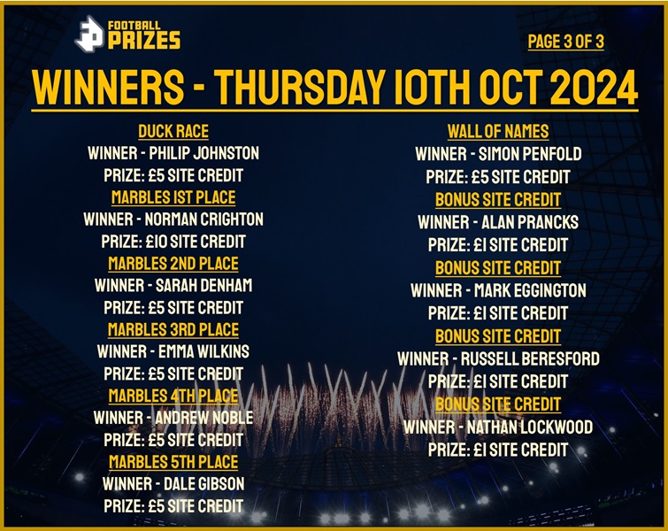 Thursday 10th October 3