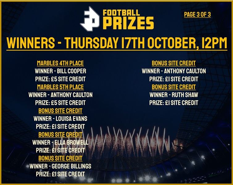 Thursday 17th October 3