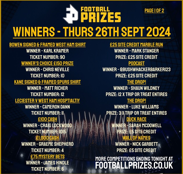 Thursday 26th September 1
